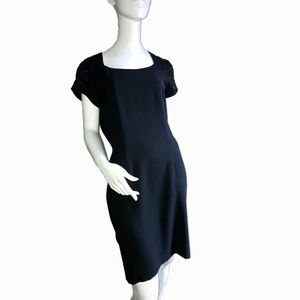 MariAnna Black Cocktail Dress Embellished Beaded Sleeves 10
